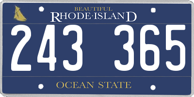 RI license plate 243365