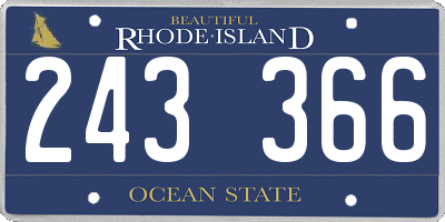 RI license plate 243366