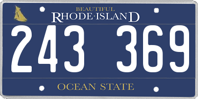 RI license plate 243369