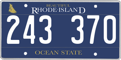 RI license plate 243370