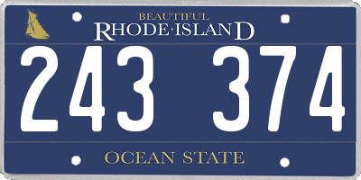 RI license plate 243374