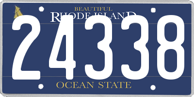 RI license plate 24338
