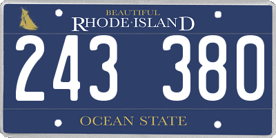 RI license plate 243380