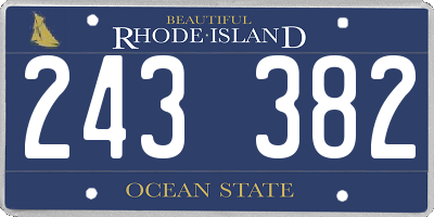 RI license plate 243382