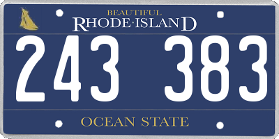 RI license plate 243383