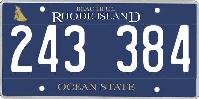 RI license plate 243384
