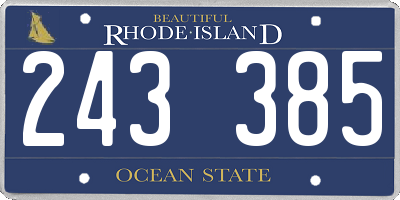 RI license plate 243385