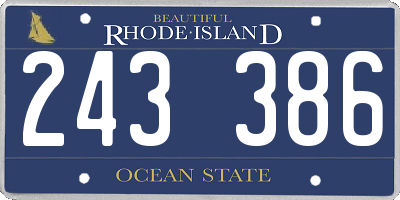 RI license plate 243386