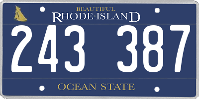 RI license plate 243387