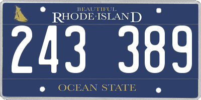 RI license plate 243389