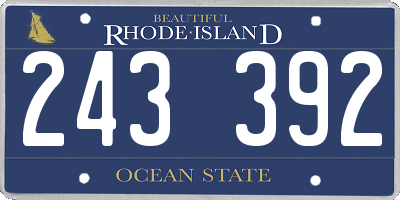 RI license plate 243392