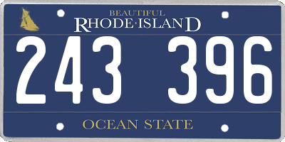 RI license plate 243396