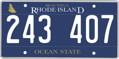 RI license plate 243407