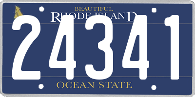 RI license plate 24341