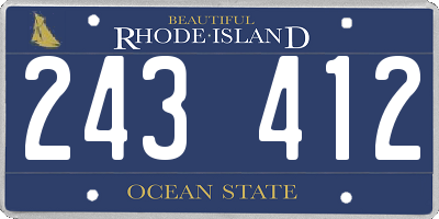 RI license plate 243412