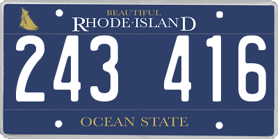 RI license plate 243416