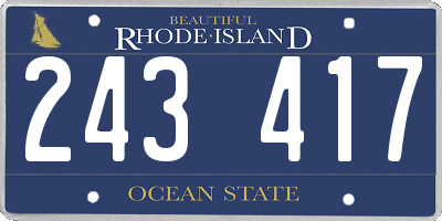 RI license plate 243417