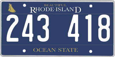 RI license plate 243418