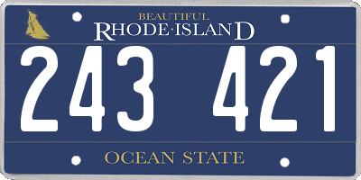 RI license plate 243421
