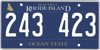 RI license plate 243423