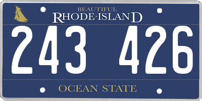 RI license plate 243426