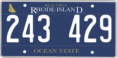 RI license plate 243429