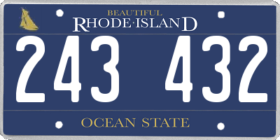 RI license plate 243432