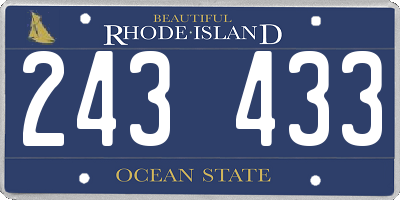 RI license plate 243433