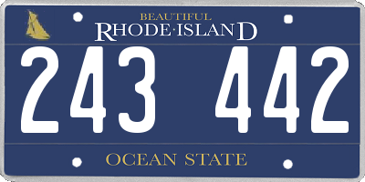 RI license plate 243442