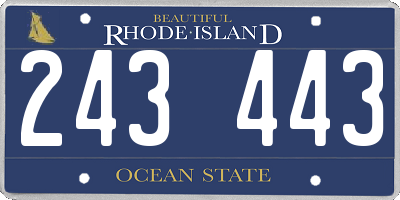 RI license plate 243443