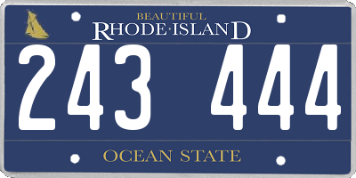 RI license plate 243444