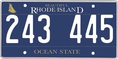 RI license plate 243445