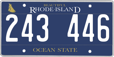 RI license plate 243446