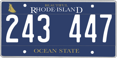 RI license plate 243447