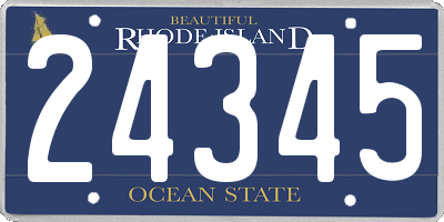 RI license plate 24345