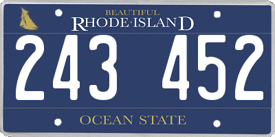 RI license plate 243452