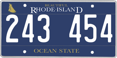 RI license plate 243454