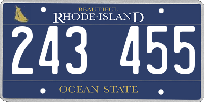 RI license plate 243455