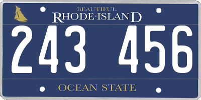RI license plate 243456