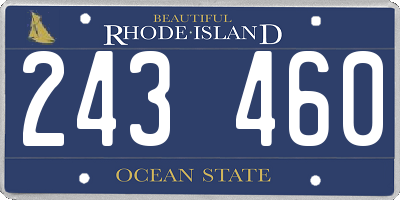 RI license plate 243460