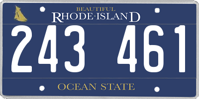 RI license plate 243461