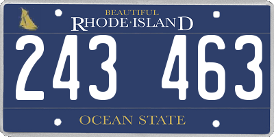 RI license plate 243463