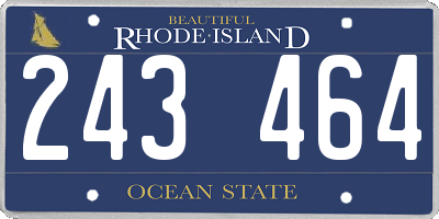 RI license plate 243464