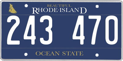 RI license plate 243470