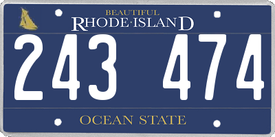 RI license plate 243474