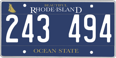 RI license plate 243494
