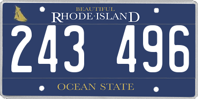 RI license plate 243496