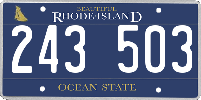 RI license plate 243503