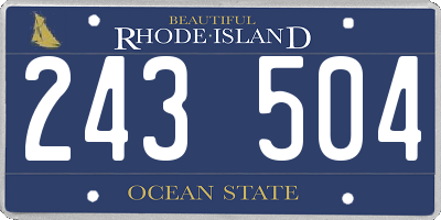 RI license plate 243504