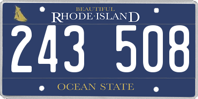 RI license plate 243508